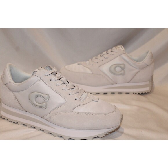 COACH WOMEN'S RUNNER CR965 SIGNATURE LOGO RETRO SNEAKERS WHITE NIB SZ 8.5 $195 - Picture 4 of 9